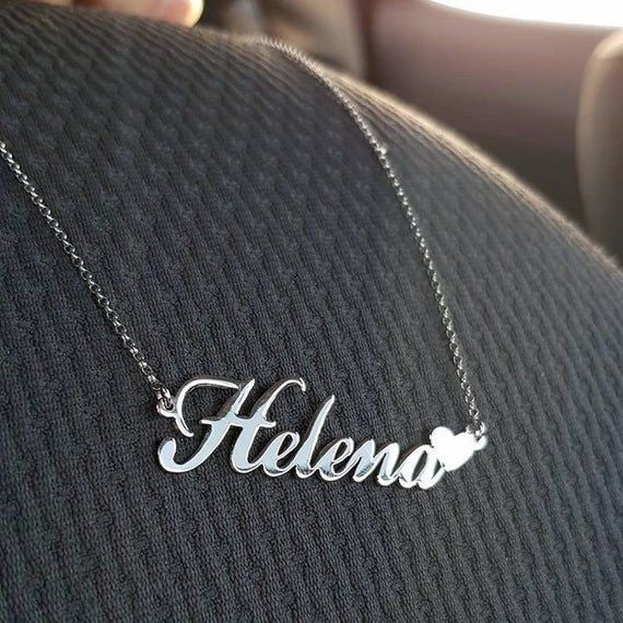 Beautiful Custom Name Necklace with Small Hearts