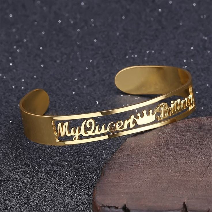 Customized Gold-Plated Name Bangle