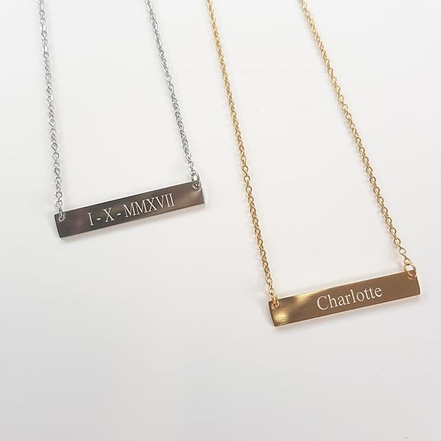 Custom Engraved Bar Necklace
