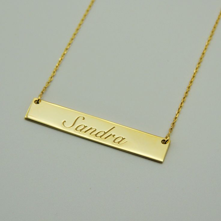 Custom Engraved Bar Necklace